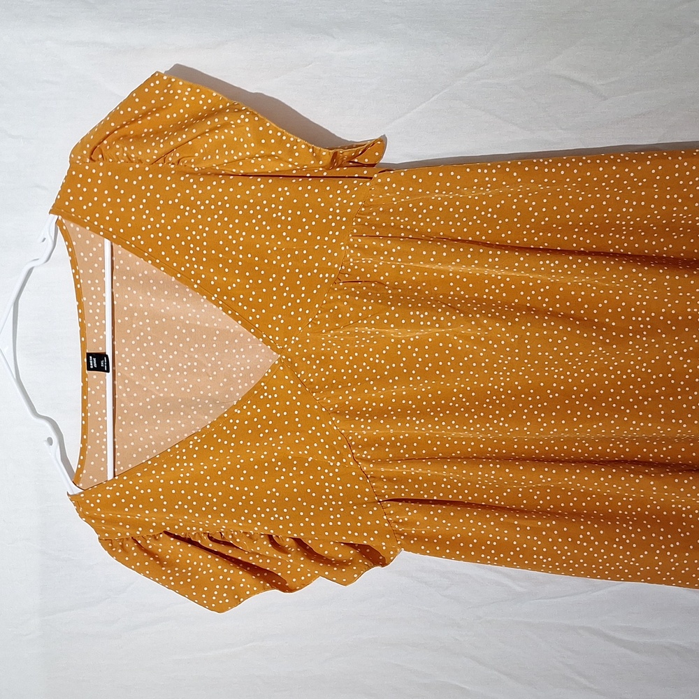 3/$20--SHEIN Boho Midi Dress Polka Dot With Ruffles, Burnt Orange, Sz 18, NWOT - Picture 4 of 12